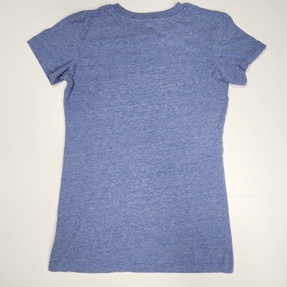 The Beatles T-Shirt Womens Medium Heather Blue American Flag Photo First Tour - Picture 3 of 5